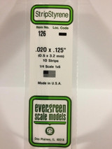 EVG126 Evergreen Styrene .020 X .125 Strips (10)  MMD Squadron