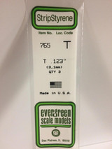 EVG765 Evergreen Styrene .123 T Shape (3)  MMD Squadron