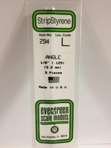 EVG294 Evergreen Styrene .125 Angle (3)  MMD Squadron