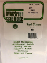 EVG9101 Evergreen Styrene 8" x 21" White .010 (8)  MMD Squadron