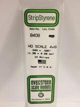 EVG8408 Evergreen Styrene HO Scale 4X8 Strips (10)  MMD Squadron
