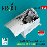 RES-RSU48-0588 1/48 Reskit P-47D-30 Thunderbolt cockpit (Basic edition with 3D decals) for MiniArt kit 3D printed model kit  MMD Squadron