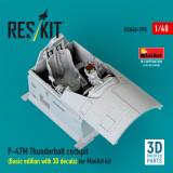 RES-RSU48-0590 1/48 Reskit P-47M Thunderbolt cockpit (Basic edition with 3D decals) for MiniArt kit 3D printed model kit  MMD Squadron