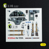 RES-K32046 1/32 Reskit Hs-123A-1 - interior 3D decals for ICM kit  MMD Squadron
