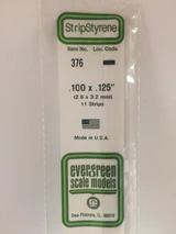 EVG376 Evergreen Styrene .100 x .125 x 60cm 11pc  MMD Squadron