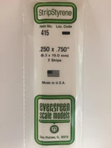 EVG415 Evergreen Styrene .250 x .750 x 60cm 2pc  MMD Squadron