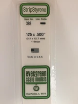 EVG393 Evergreen Styrene .125 x .500 x 60cm 4pc  MMD Squadron