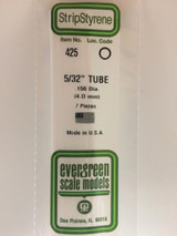 EVG425 Evergreen Styrene .156 x 60cm Tube 7pc  MMD Squadron