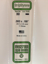 EVG368 Evergreen Styrene .080 x .188 x 60cm 11pc  MMD Squadron