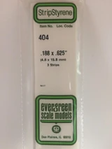 EVG404 Evergreen Styrene .188 x .625 x 60cm 3pc  MMD Squadron