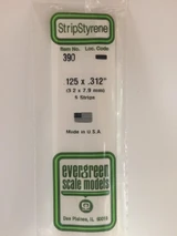 EVG390 Evergreen Styrene .125 x .312 x 60cm 6pc  MMD Squadron