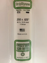 EVG414 Evergreen Styrene .250 x .625 x 60cm 2pc  MMD Squadron