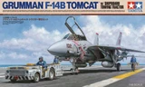 TAM61129 1/48 Tamiya Grumman F-14B Tomcat w/Towing Tractor Plastic Model Kit - PREORDER 61129 MMD Squadron