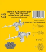  CMK-129-4506   1/48 CMK Vickers K machine gun (two - with ring/bead and reflector gun sights) Lysander for Airfix kits   MMD Squadron