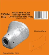  CMK-129-P35044   1/35 CMK Hetzer Mid + Late Saukopf Mantlet Correction (Short Type) for Tacom kits   MMD Squadron