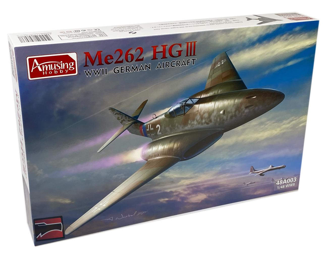 Amusing Hobby 48A004 1/48 Me262 HGIII V-Tail – WWII German Aircraft Plastic Model Kit - View #4