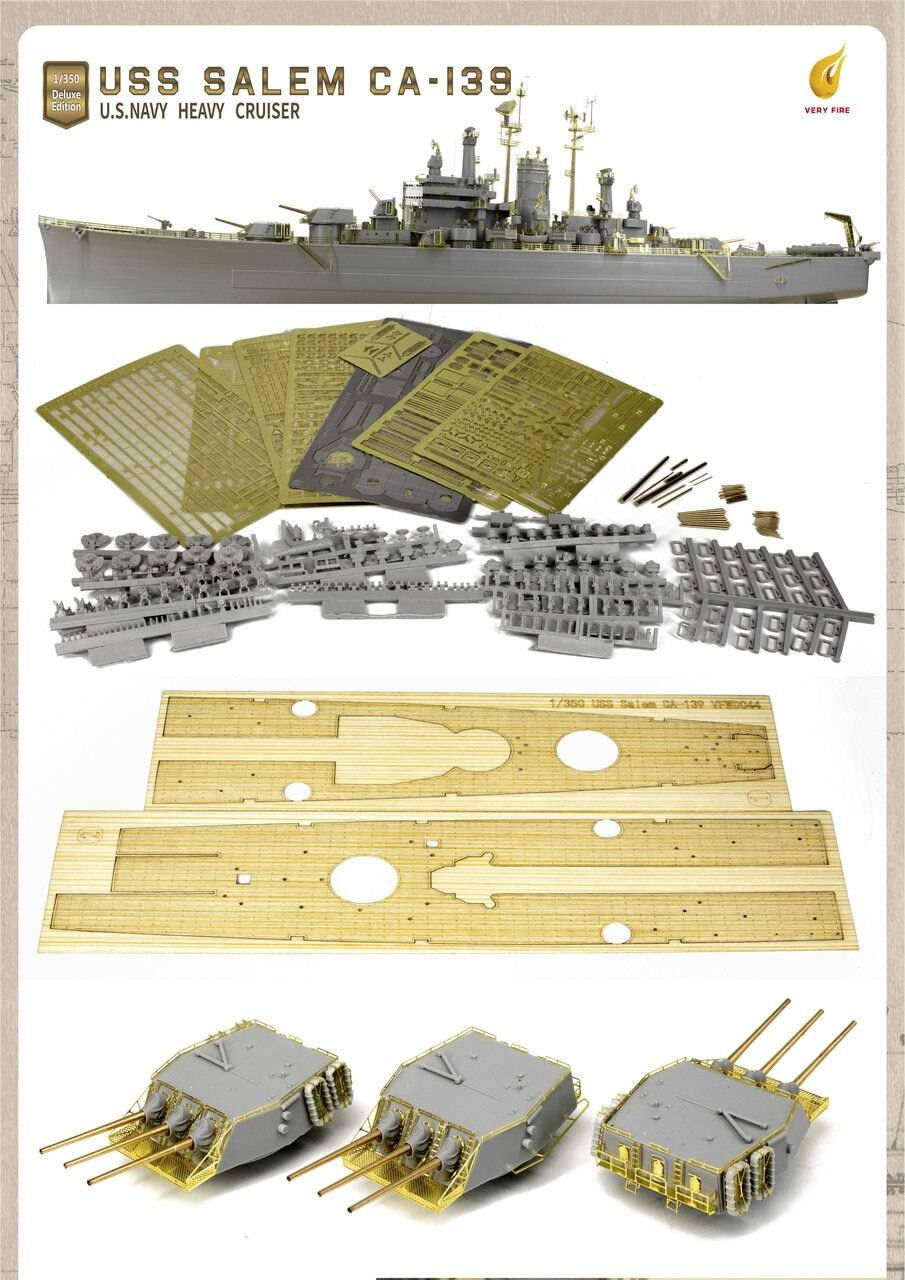 Kit Modèle 1/300 Croiseur Lourd USS Baltimore CA-68 1943 – Maquette En Résine 3D Non Peinte, à Assembler Et Peindre (MRY-SFW)