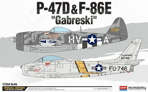 ACD12530 1/72 Academy P47D and F84E Gabreski US Fighter 2 Kits MMD Squadron
