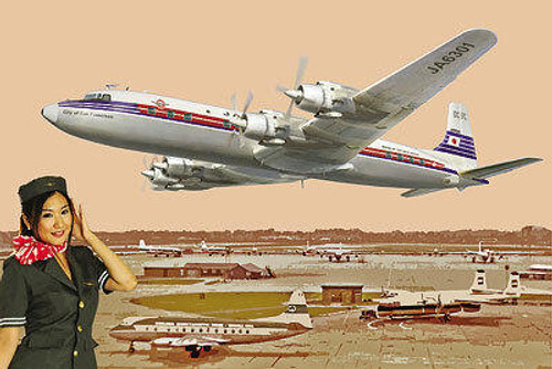 ROD303 1/144 Roden DC-7C Japan Air Lines MMD Squadron