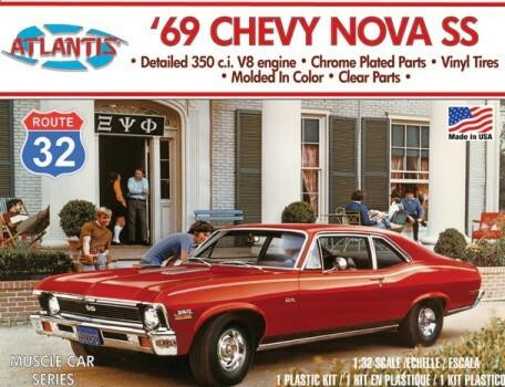 ALM2006 1/32 Atlantis Models 1969 Chevy Nova SS Route 32 Car formerly Monogram MMD Squadron