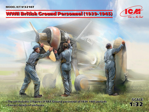ICM32107 1/32 ICM WWII British Ground Personnel (1939-1945) (3 figures)  MMD Squadron