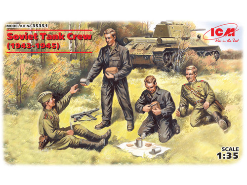 ICM35351 1/35 ICM Soviet Tank Crew (1943-1945) (4 figures - 2 officers, 2 tankmen)  MMD Squadron