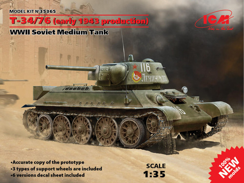 ICM35365 1/35 ICM T-34/76 (early 1943 production), WWII Soviet Medium Tank  MMD Squadron