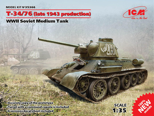 ICM35366 1/35 ICM T-34/76 (late 1943 production), WWII Soviet Medium Tank  MMD Squadron