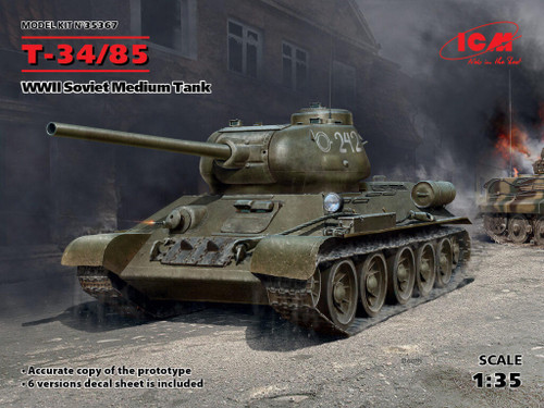 1/35 ICM Pz.Kpfw. T-34-747(r), WWII German Medium Tank - Squadron.com