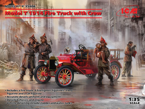 ICM35606 1/35 ICM Model T 1914 Fire Truck with Crew  MMD Squadron