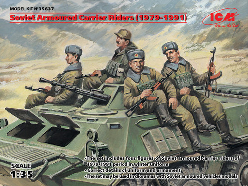 ICM35637 1/35 ICM Soviet Armored Carrier Riders (1979-1991), (4 figures)  MMD Squadron