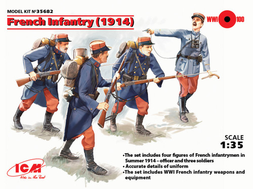 ICM35682 1/35 ICM French Infantry (1914) (4 figures)  MMD Squadron