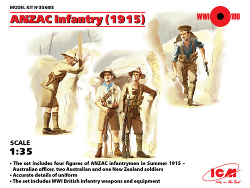 ICM35685 1/35 ICM ANZAC Infantry (1915) (4 figures)  MMD Squadron