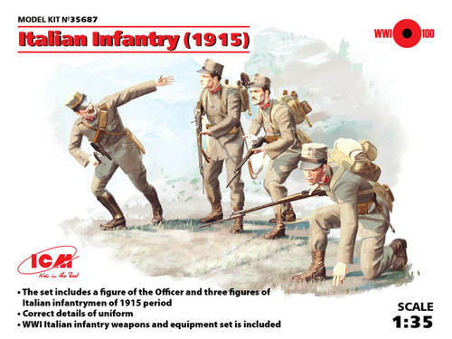 ICM35687 1/35 ICM Italian Infantry 1915 4 figures MMD Squadron