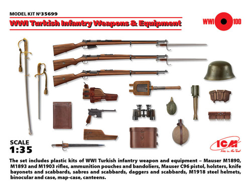 ICM35699 1/35 ICM WWI Turkish Infantry Weapons & Equipment  MMD Squadron