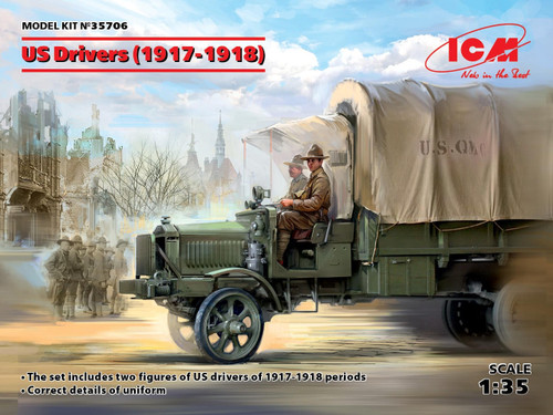 ICM35706 1/35 ICM US Drivers (1917-1918) (2 figures)  MMD Squadron