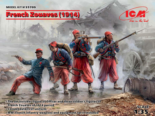 ICM35709 1/35 ICM French Zouaves (1914) (4 figures)  MMD Squadron