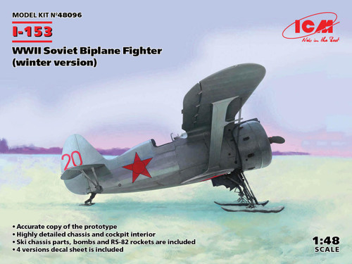 ICM48096 1/48 ICM I-153, WWII Soviet Biplane Fighter (winter version)  MMD Squadron
