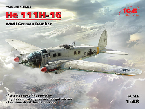 ICM48263 1/48 ICM He 111H-16, WWII German Bomber  MMD Squadron