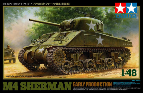 TAM32505 1/48 Tamiya M4 Sherman Early Prod Plastic Model Kit MMD Squadron