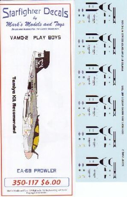 SFA350117 1/350 Starfighter Decals - EA-6B Prowlers VMAQ-2 Play Boys Air Wing 8 USS Nimitz 1981 MMD Squadron