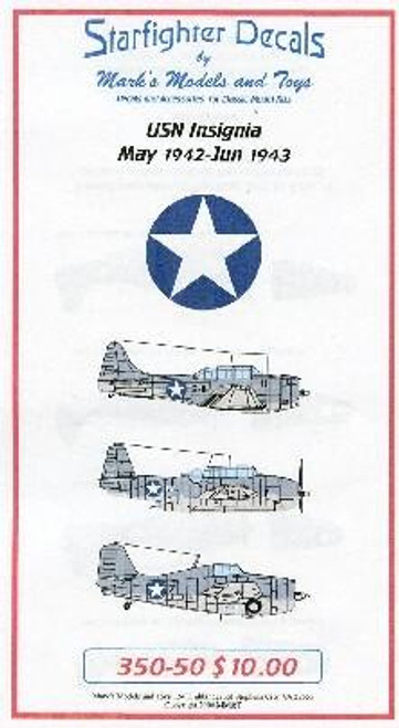 SFA35050 1/350 Starfighter Decals - USN Insignia May 1942 to June 1943 for Merit Kit MMD Squadron