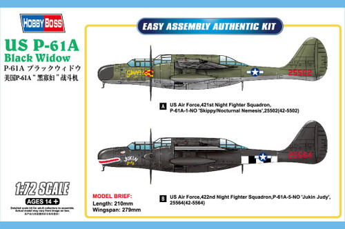 ノースロップ P-61A ブラックウィドウ 1/48 GWH 1/48 WWII USAAF NORTHROP P-61A 'BLACK WIDOW' GLASS NOSE