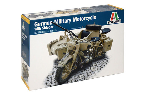 ITL557403 1/9 Italeri BMW R75 German Military Motorcycle with Sidecar 7403 MMD Squadron