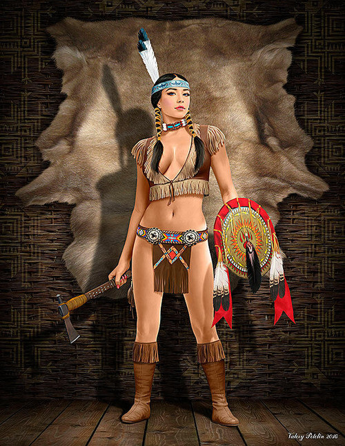 MBL24019 1/24 Master Box Thunder Spirit Western Style Pin-Up Indian Girl MMD Squadron