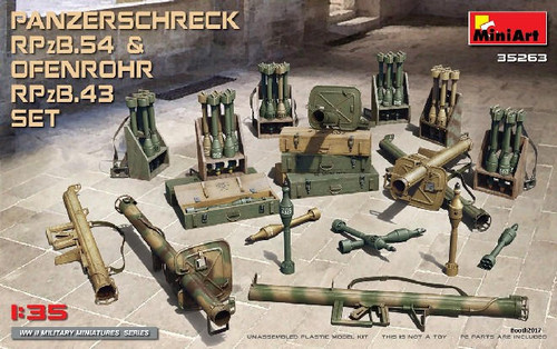 MIN35263 1/35 Miniart Panzerschreck RPzB54 and Ofenrohr RPzB43 Anti-Tank Rocket Launcher Set MMD Squadron