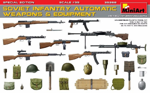 MIN35268 1/35 Miniart WWII Soviet Infantry Automatic Weapons & Equipment (Special Edition) MMD Squadron MIN35268 1/35 Miniart WWII Soviet Infantry Automatic Weapons & Equipment (Special Edition) MMD Squadron