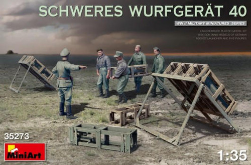 MIN35273 1/35 Miniart WWII Schweres Wurfgerat 40 German Rocket Launcher w/5 Crew and Missiles MMD Squadron