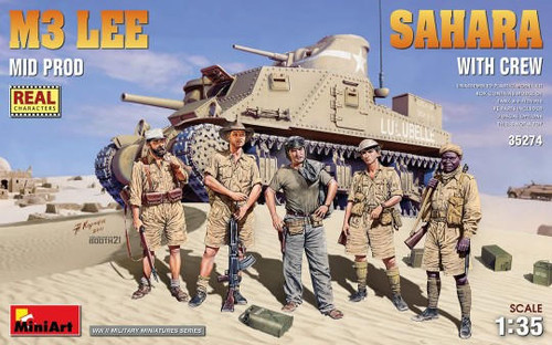 MIN35274 1/35 Miniart M3 Lee Mid Production Sahara Tank w/5 Crew  MMD Squadron