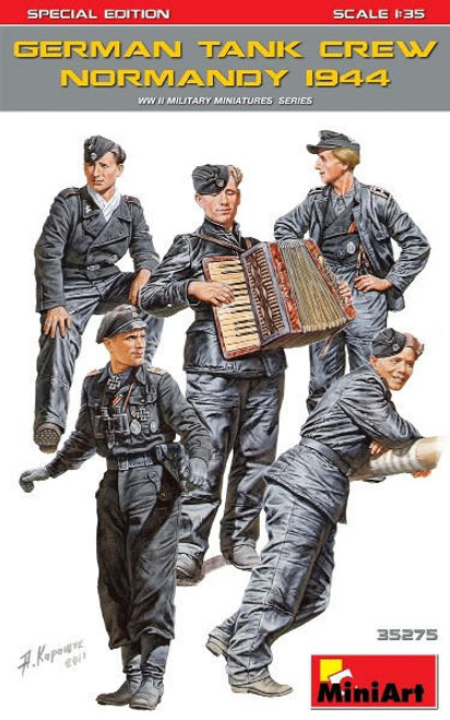 MIN35275 1/35 Miniart WWII German Tank Crew Normandy 1944 (5) w/Weapons & Equipment (Special Edition)  MMD Squadron